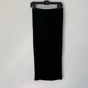 Zara Black Ribbed Maxi Skirt